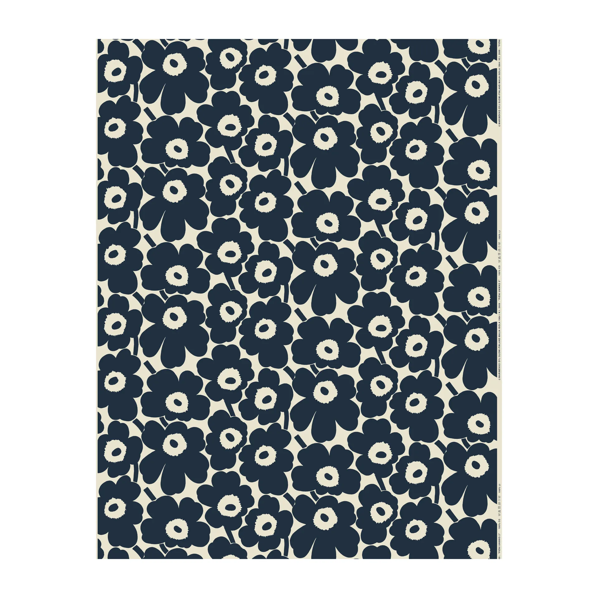 Pieni Unikko voksduk, Dark blue-cotton Marimekko