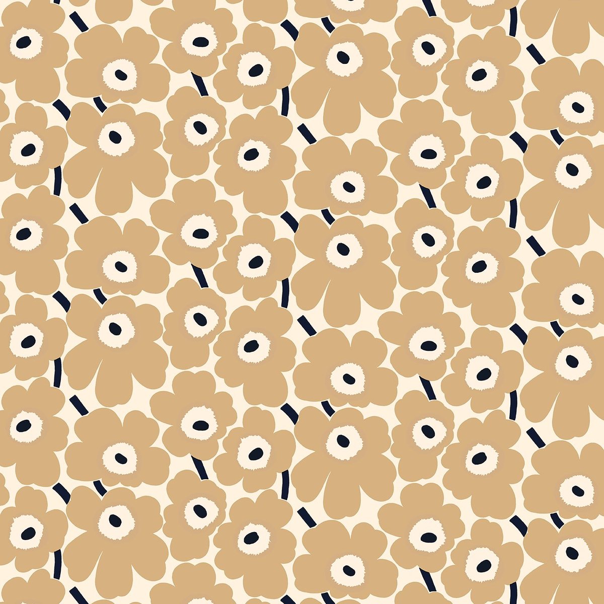 Bilde av Marimekko Pieni Unikko voksduk Naturhvit-beige-mørkeblå