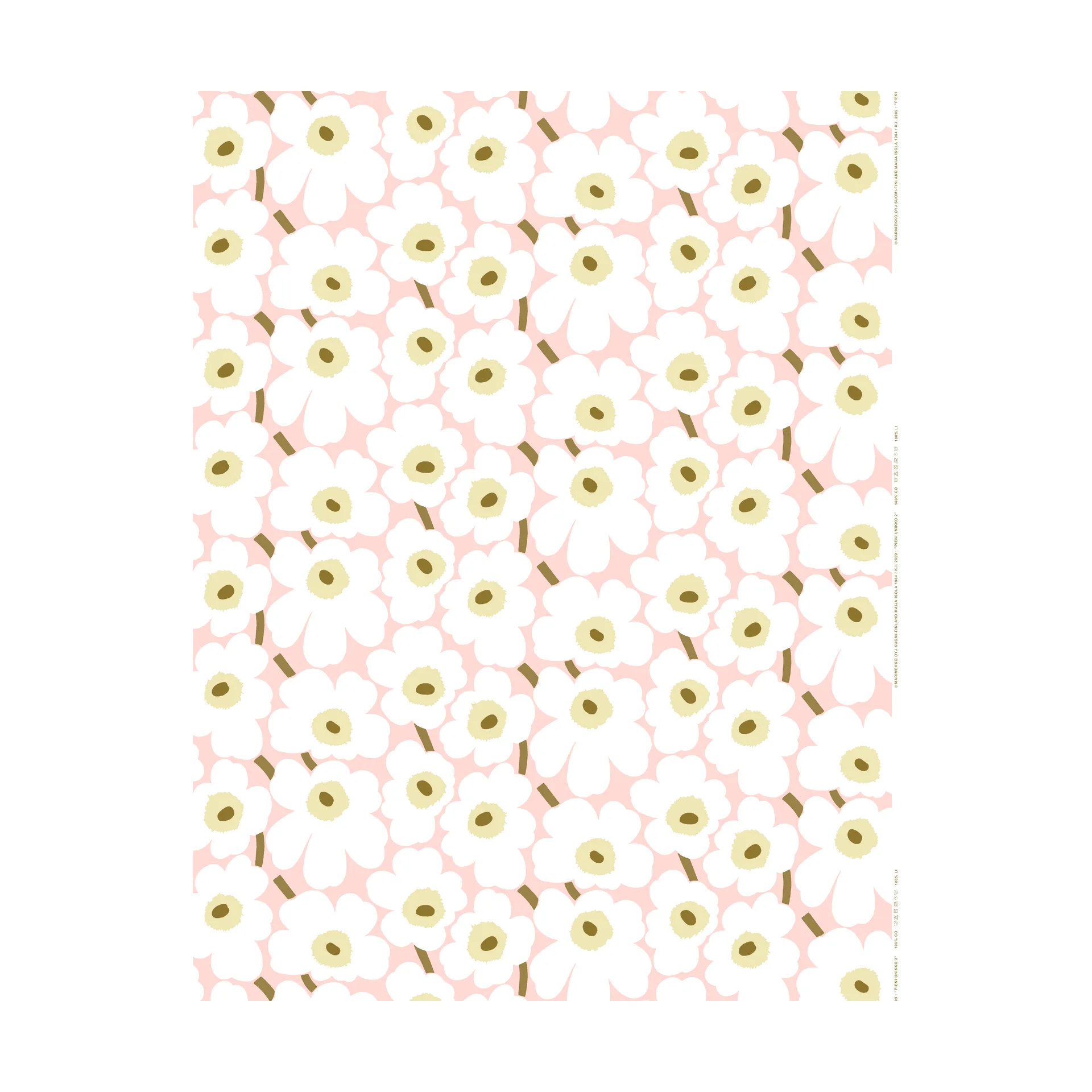Pieni Unikko voksduk, Pink-natural white-sand Marimekko
