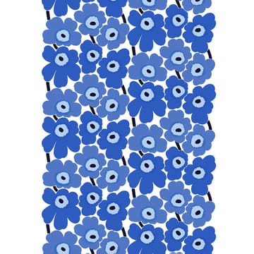 Pieno Unikko stoff - hvit-blå - Marimekko