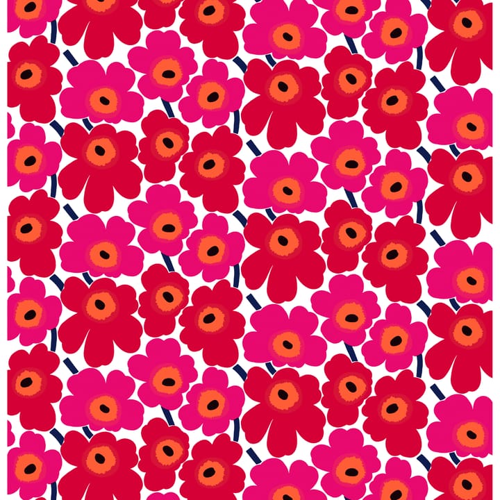 Pieno Unikko stoff - rød-hvit - Marimekko