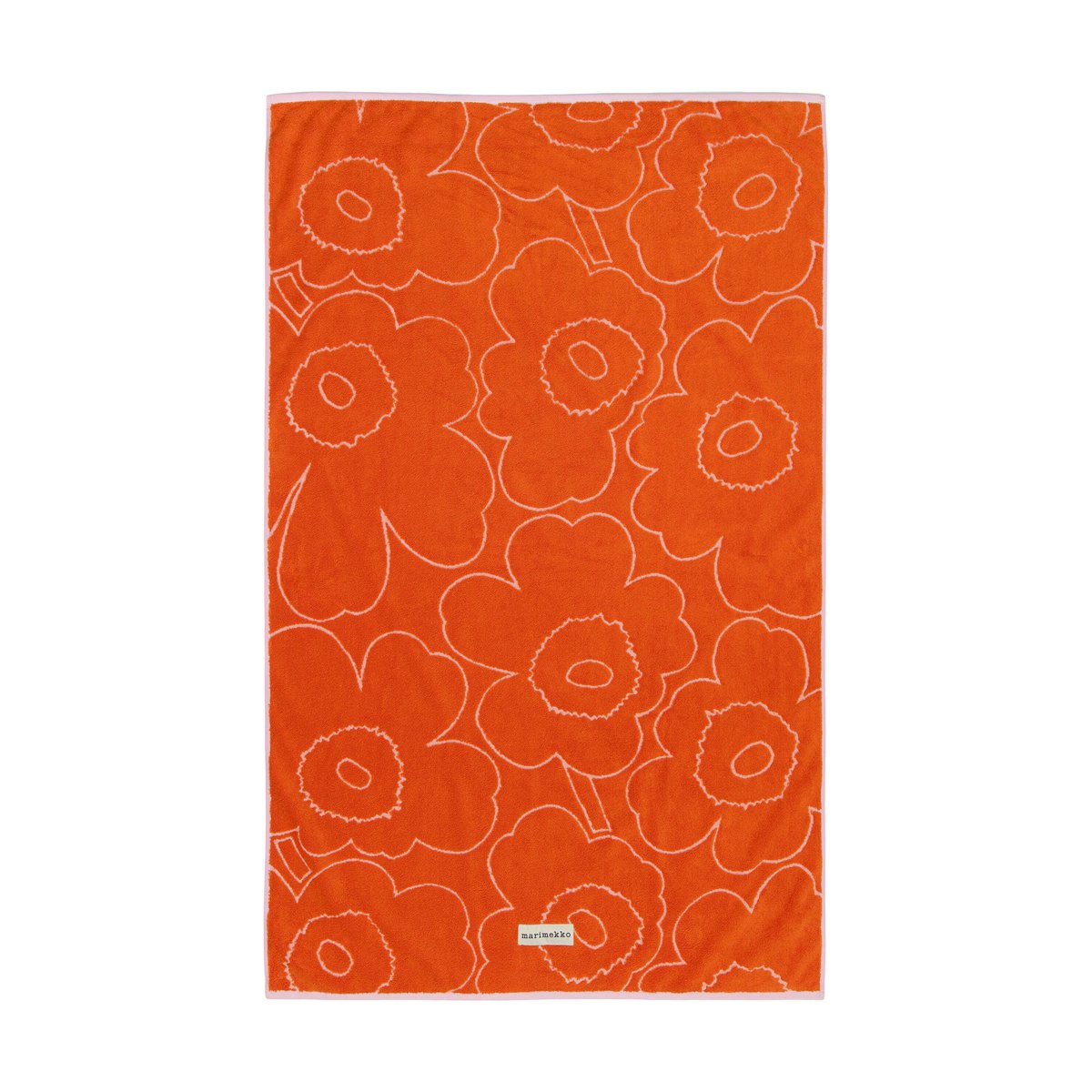 Bilde av Marimekko Piirto Unikko badehåndkle 100x160 cm Burnt orange-pink