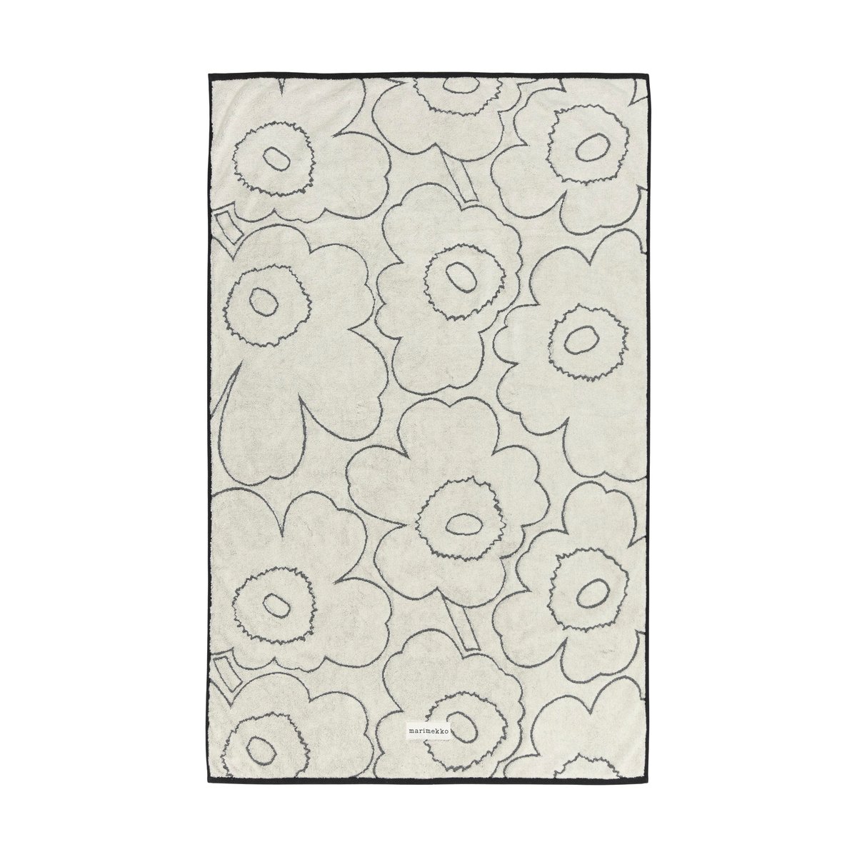 Bilde av Marimekko Piirto Unikko badehåndkle 100x160 cm Ivory-black