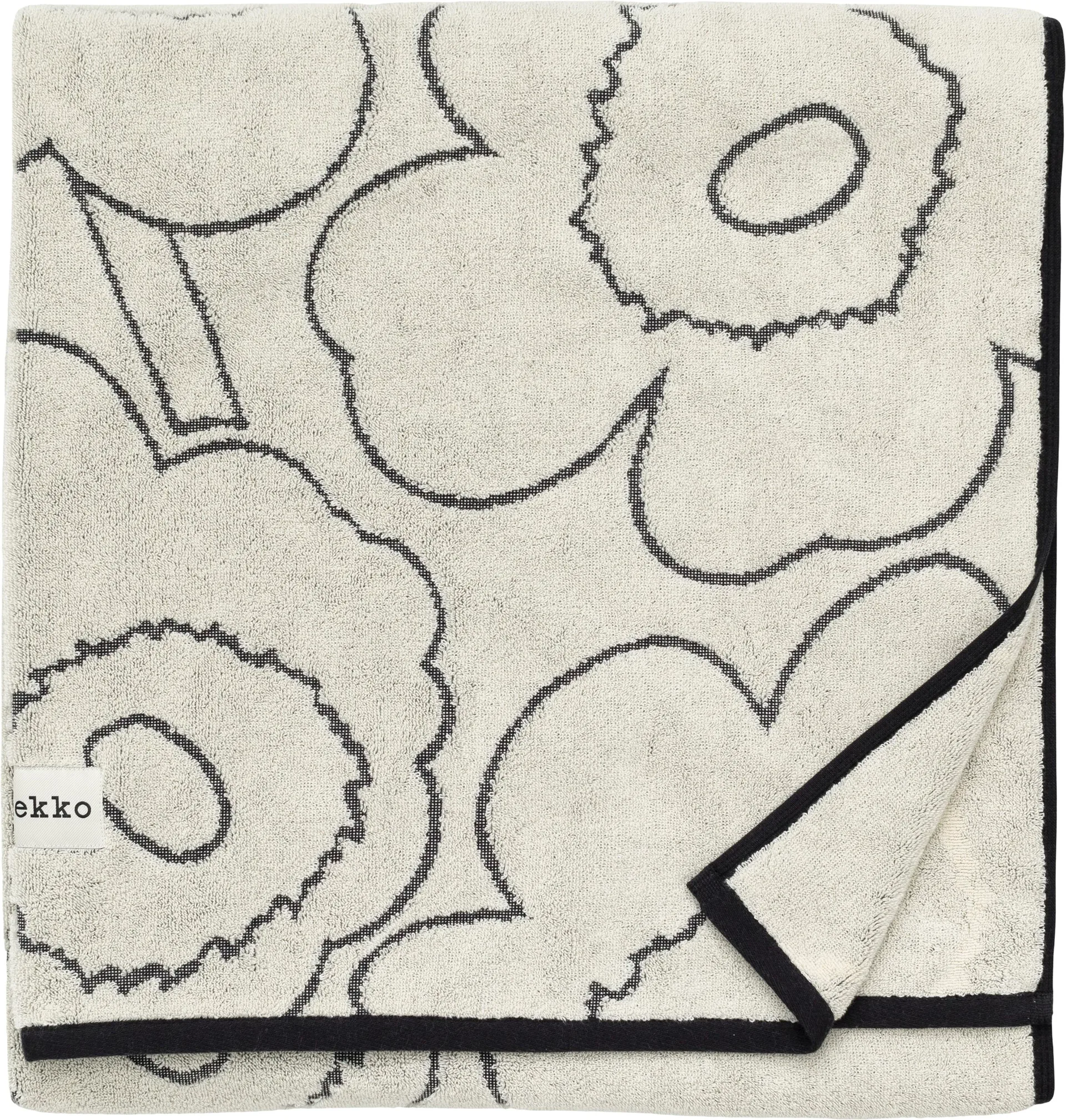Piirto Unikko badehåndkle 100x160 cm, Ivory-black Marimekko