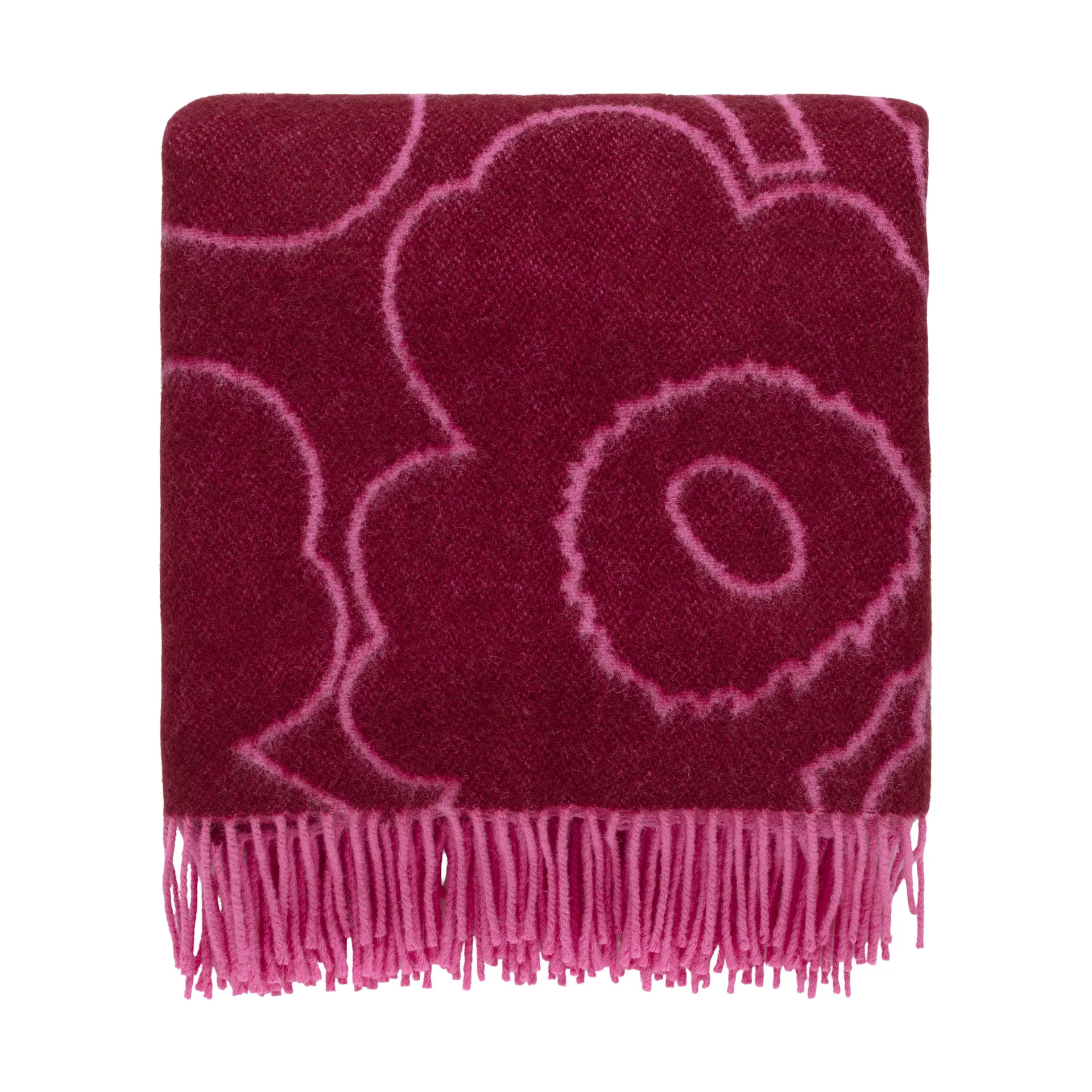 Piirto Unikko pledd 130x170 cm, Burgundy-fuchsia Marimekko