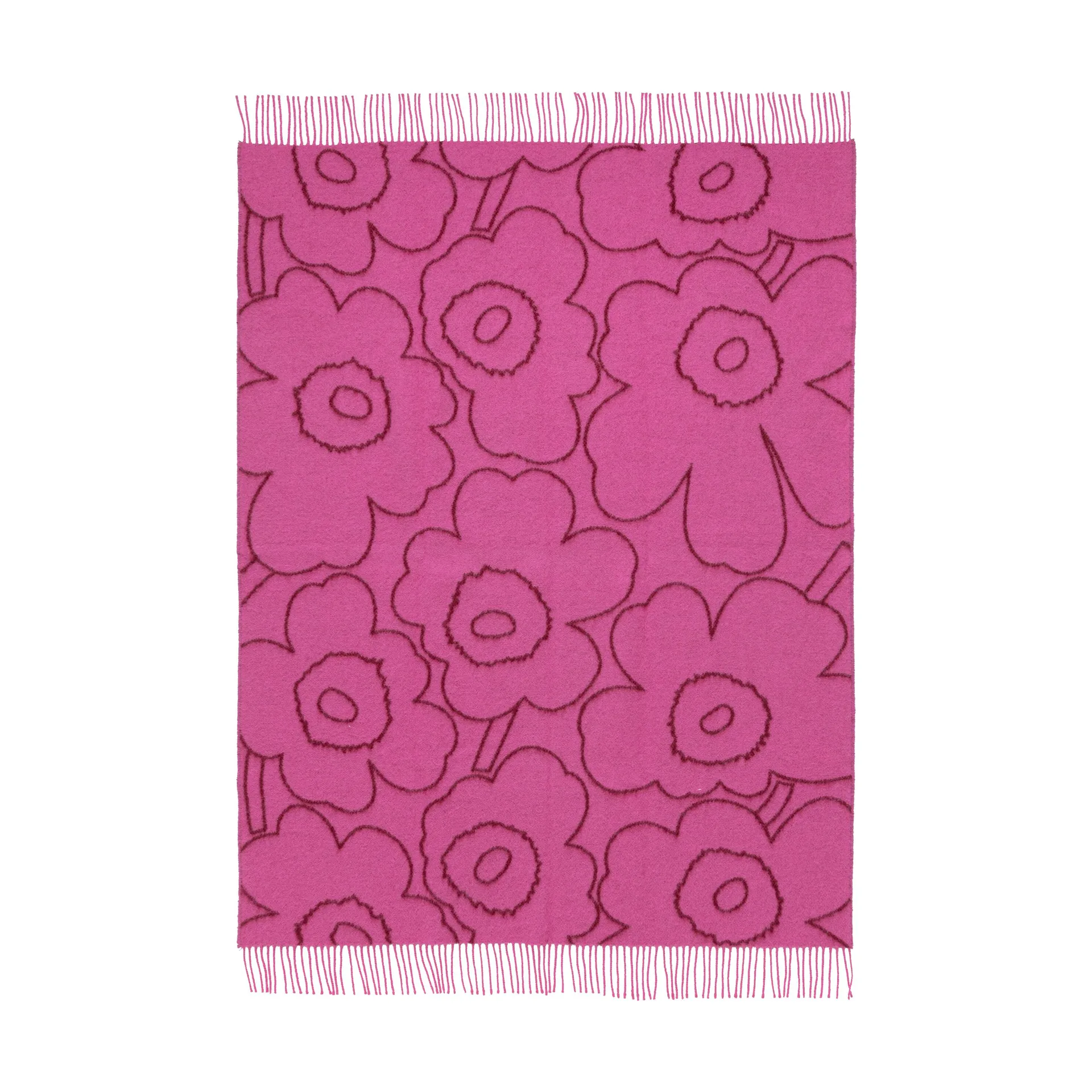 Piirto Unikko pledd 130x170 cm, Burgundy-fuchsia Marimekko