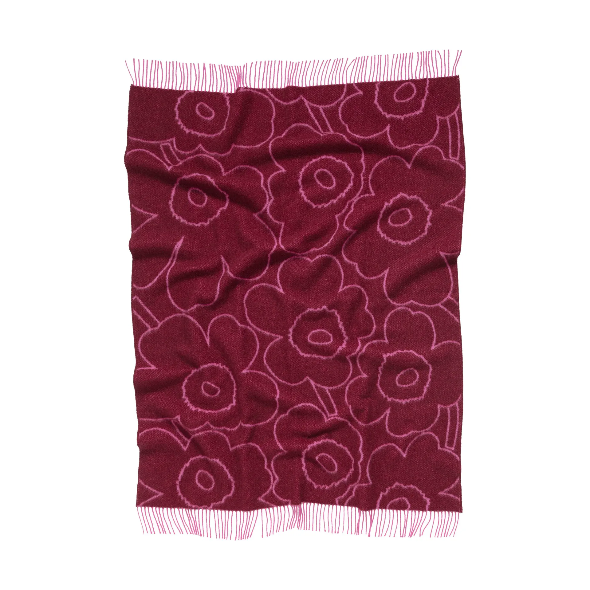 Piirto Unikko pledd 130x170 cm, Burgundy-fuchsia Marimekko