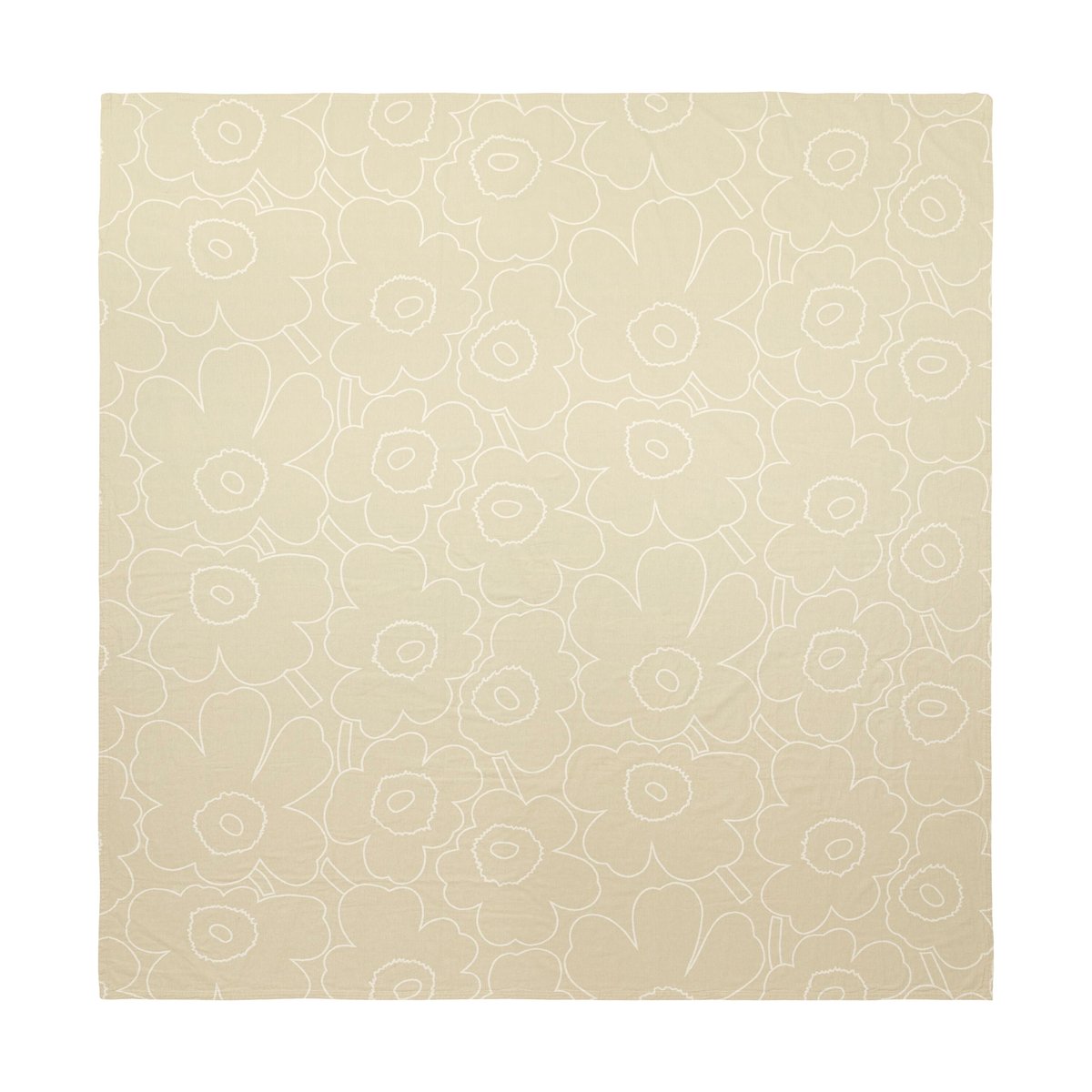 Marimekko Piirto Unikko sengeteppe 260x260 cm Ecru | Skandinavisk Design | Sengeteppe | Beige