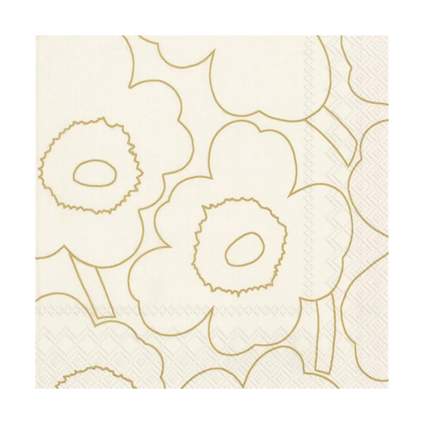 Piirto Unikko serviett 33x33 cm 20-pk, Gold Marimekko