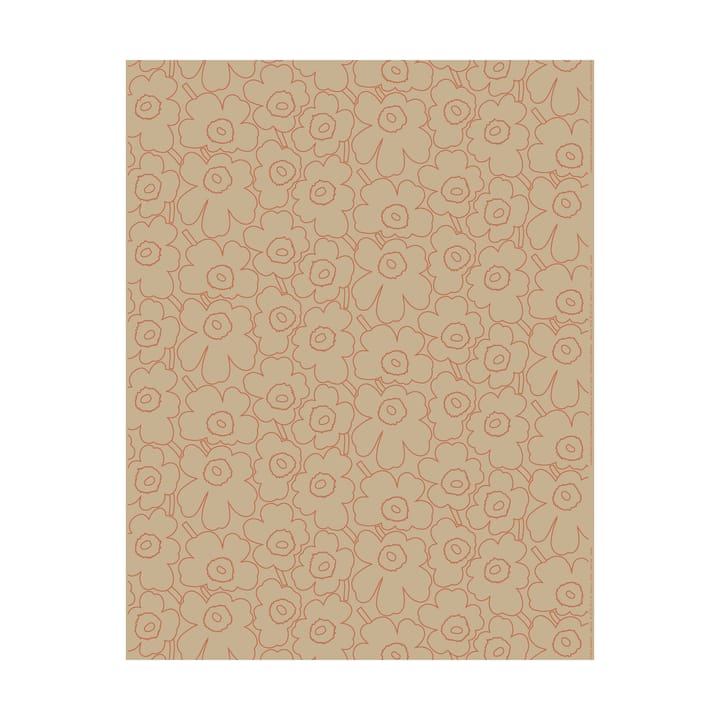 Piirto Unikko stoff bomull-lin, Linen-l. terrakotta Marimekko