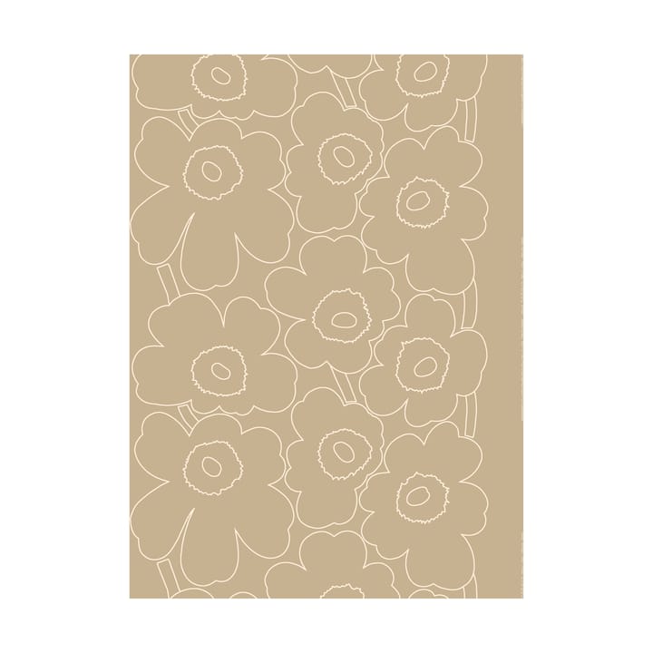 Piirto Unikko stoff ubleket lin - Linen-white - Marimekko