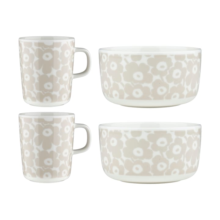 Pikkuinen Unikko frokostsett 4 deler - White-straw - Marimekko