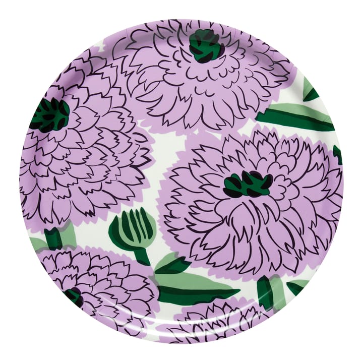 Primavera brett Ø31 cm - Hvit-lilla-grønn - Marimekko