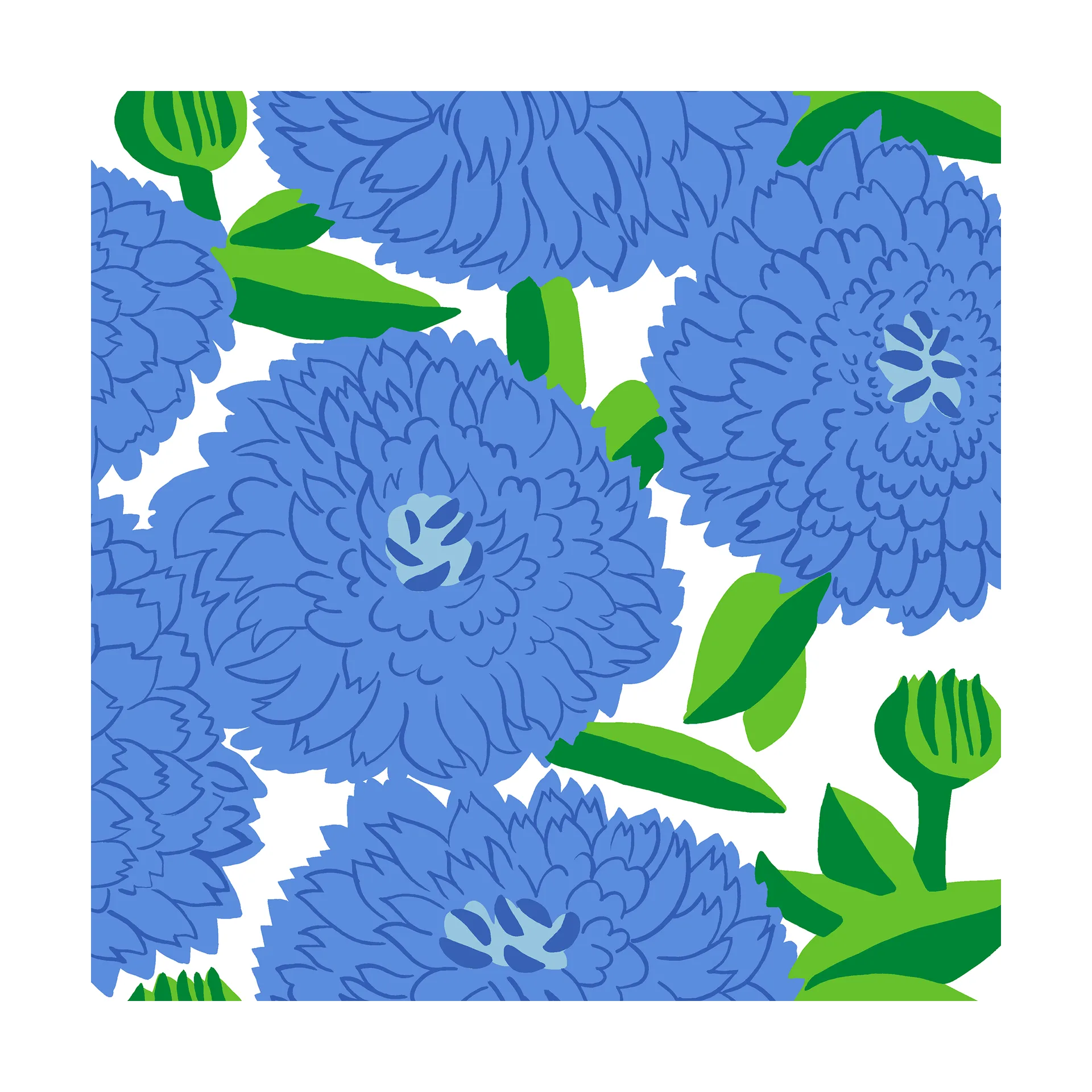 Primavera serviett 33 x 33 cm 20-pk, Blue Marimekko