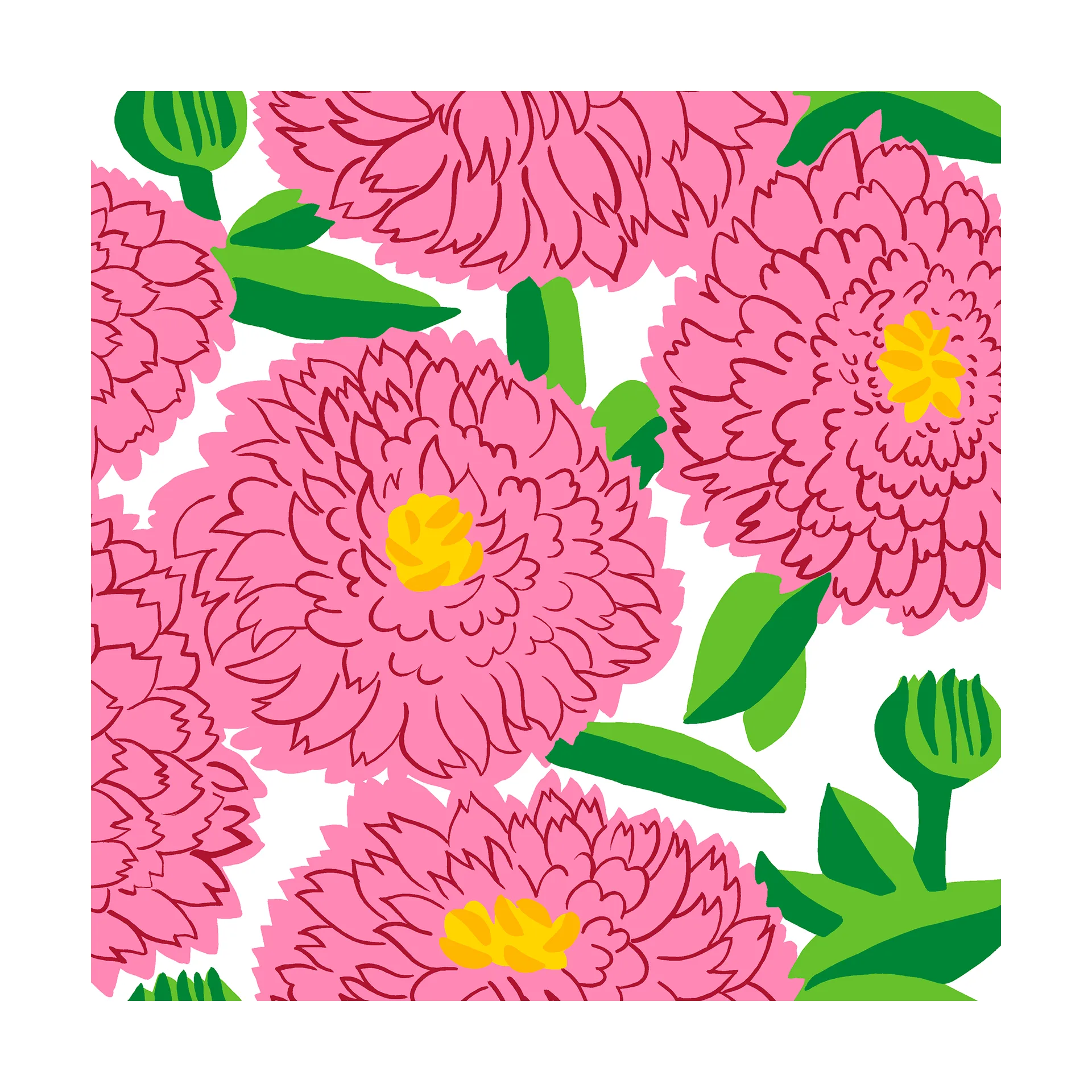 Primavera serviett 33 x 33 cm 20-pk, Pink Marimekko