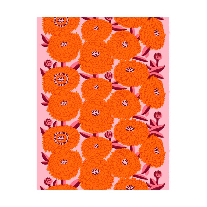 Primavera stoff - Light pink-orange-winered - Marimekko