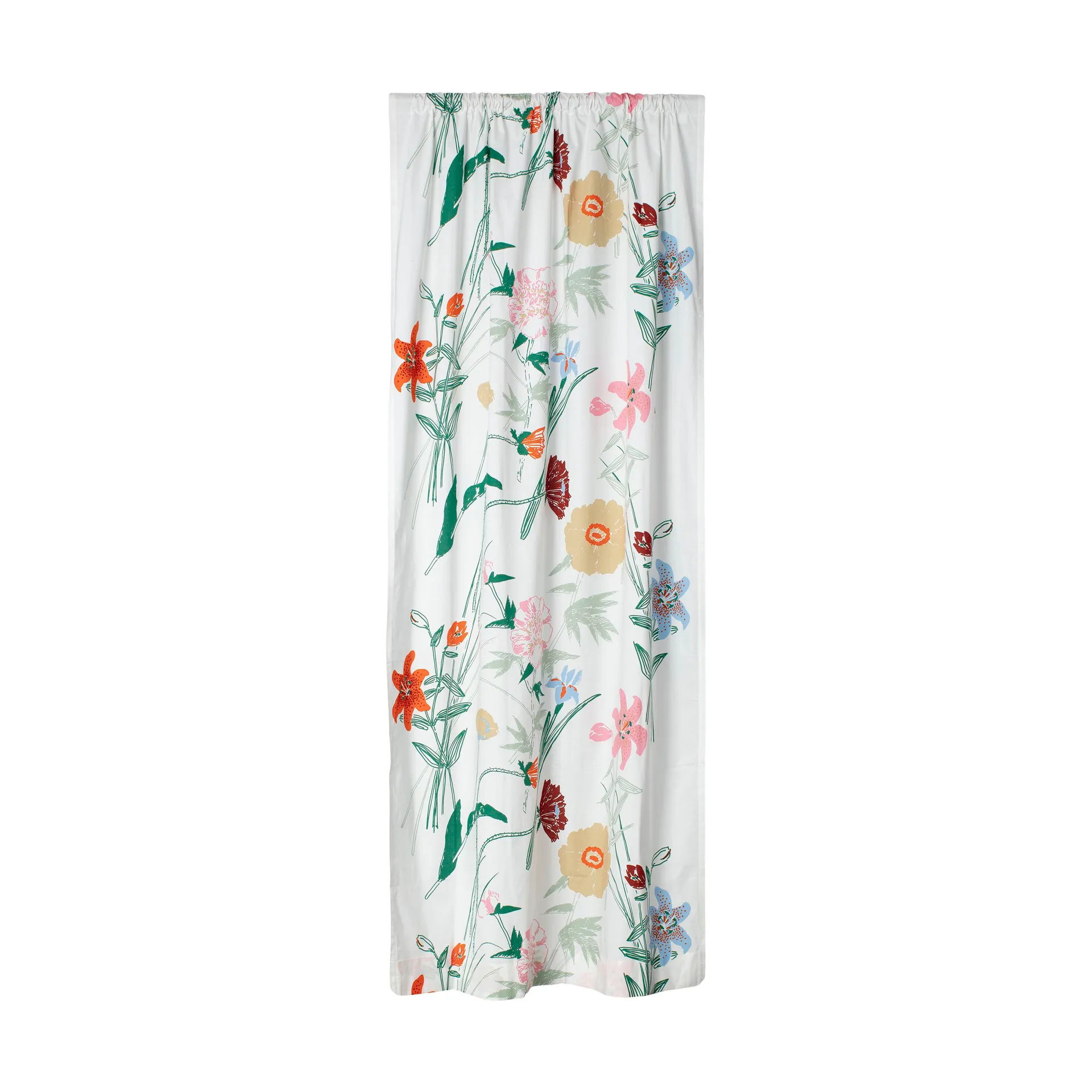Puutarhakutsut gardinlengde 135x245 cm, White-green-orange-beige Marimekko