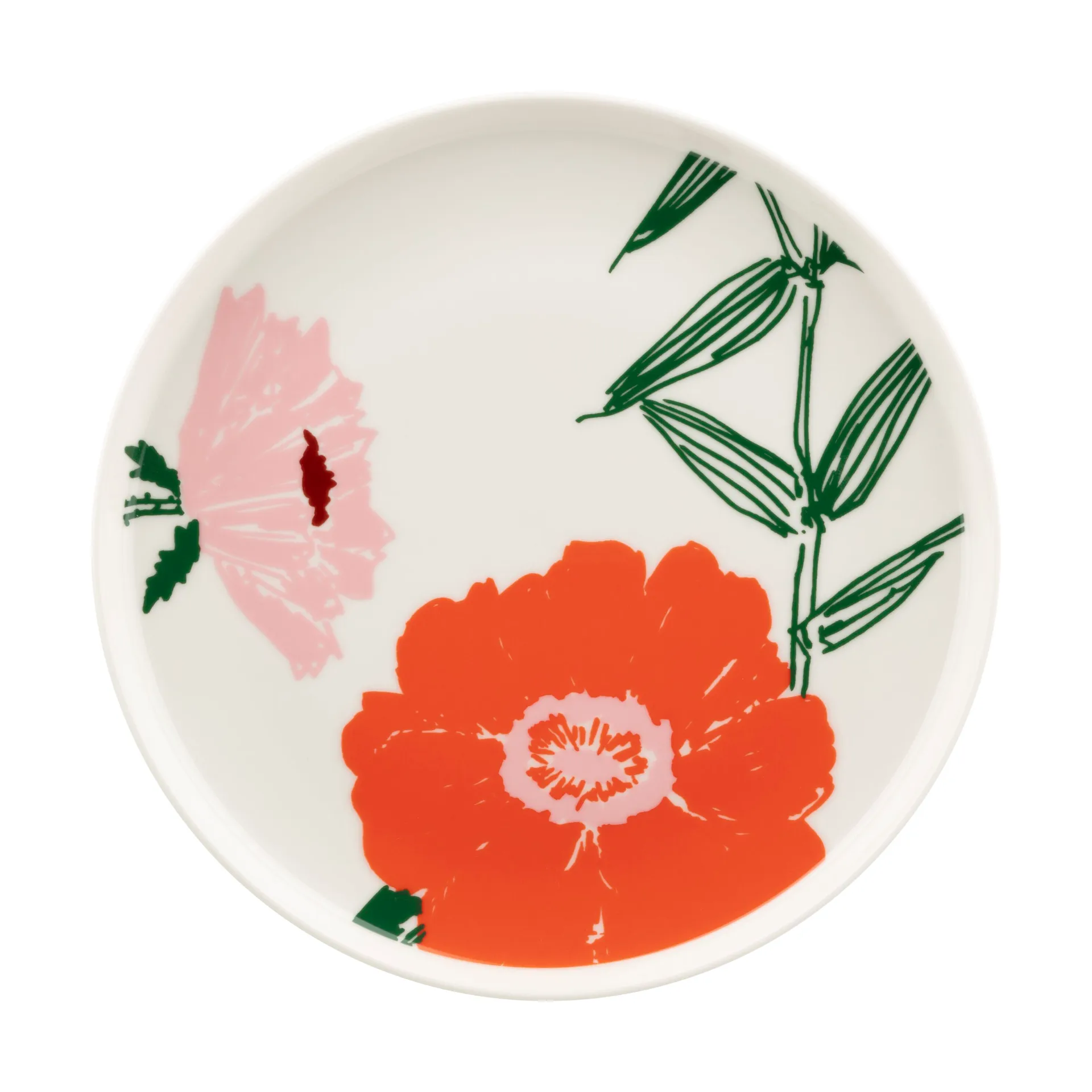 Puutarhakutsut tallerken Ø20 cm, White-green-orange Marimekko
