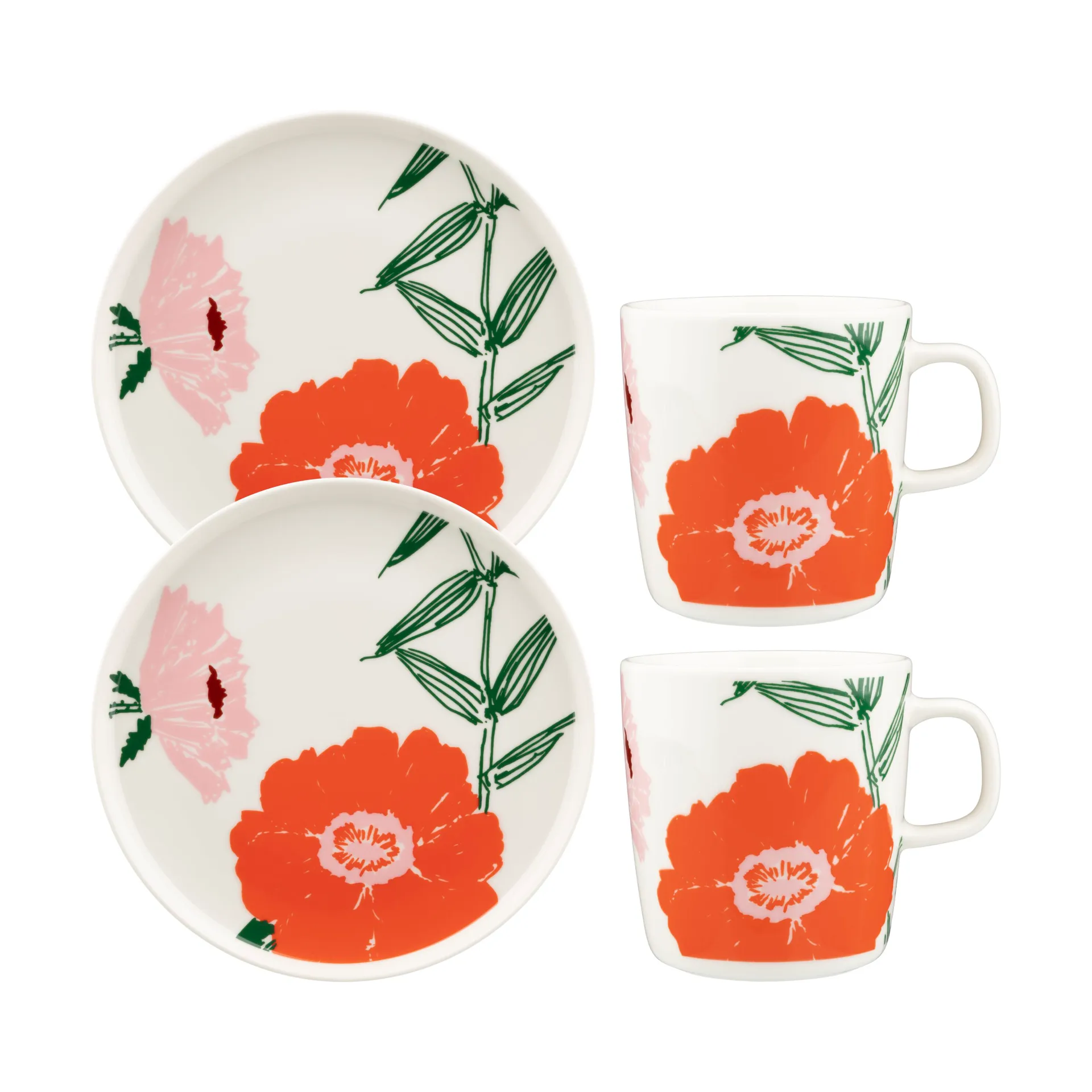Puutarhakutsut tallerken Ø20 cm, White-green-orange Marimekko