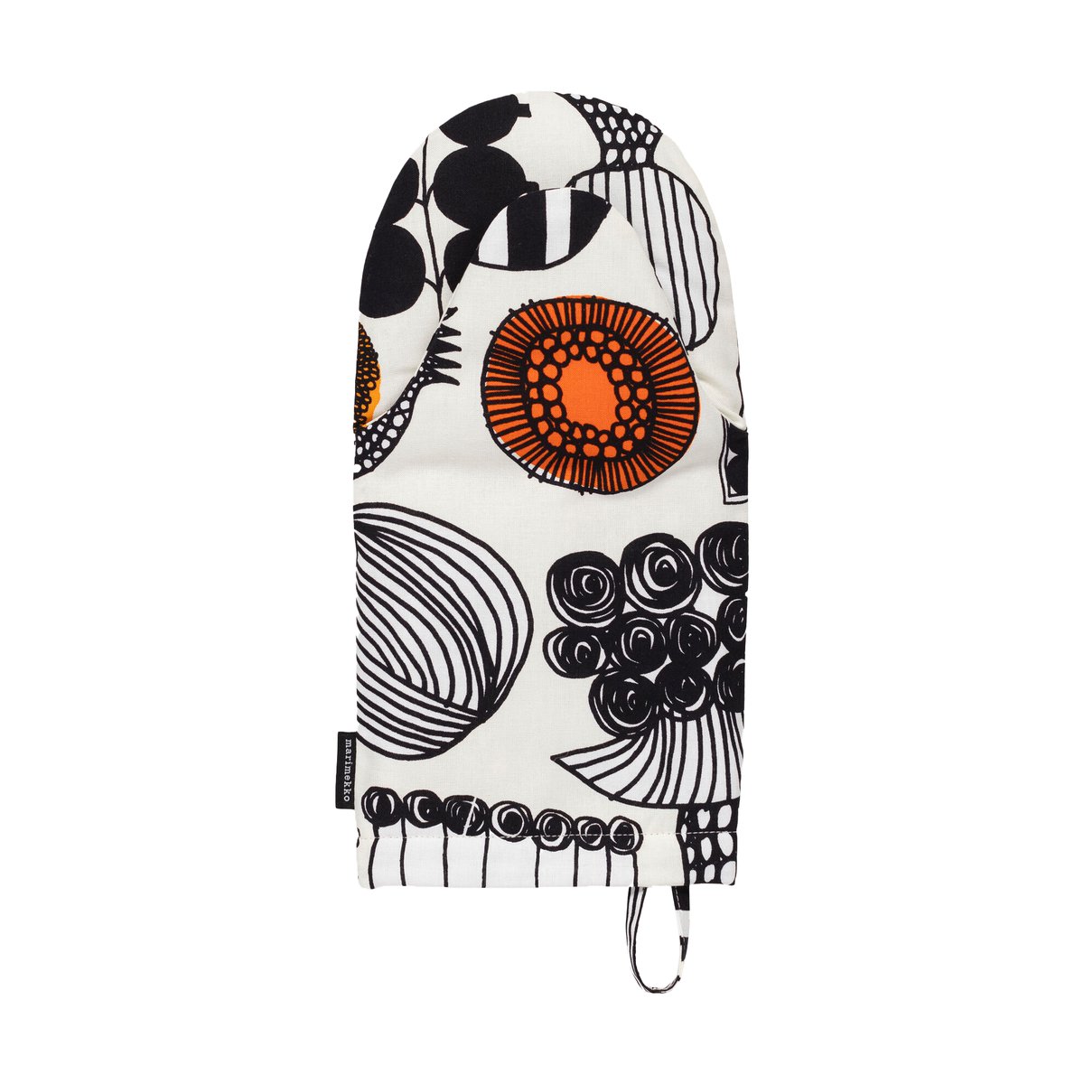 Marimekko Puutarhurin parhaat grytevott White-black-orange