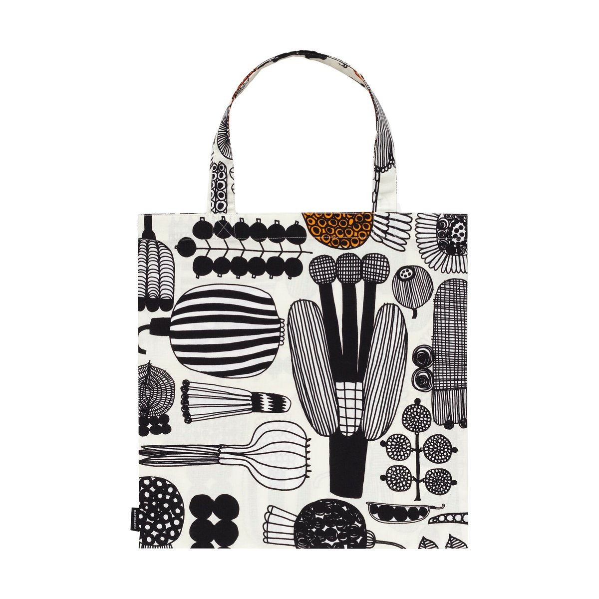 Marimekko Puutarhurin parhaat veske 44x43 cm White-black-orange