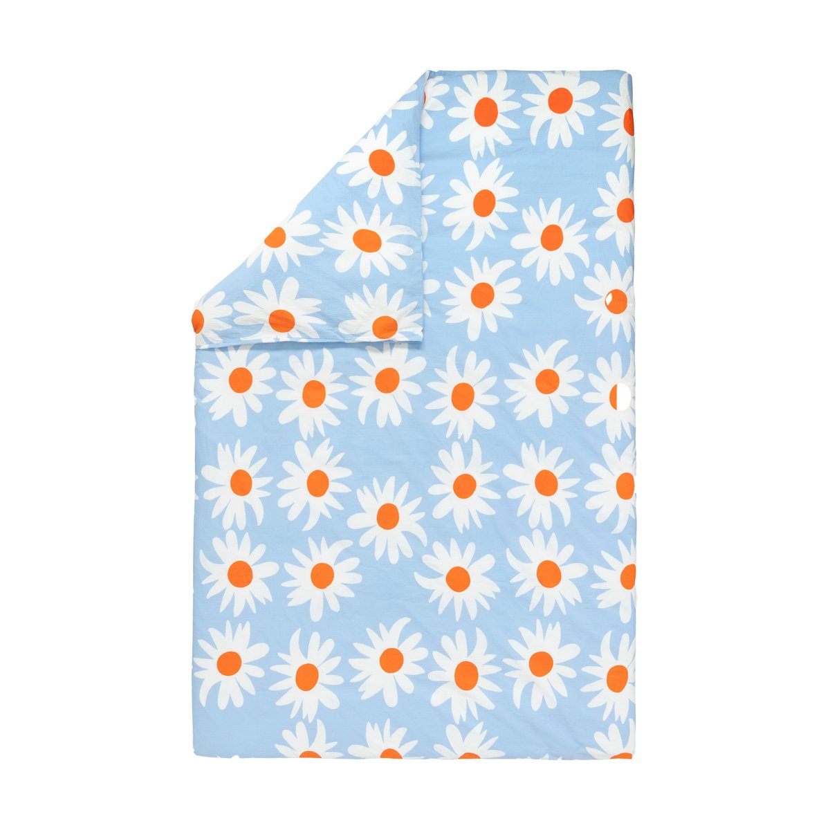 Bilde av Marimekko Rakastaa ei rakasta dynetrekk 150x210 cm Orange-Off-white-light blue