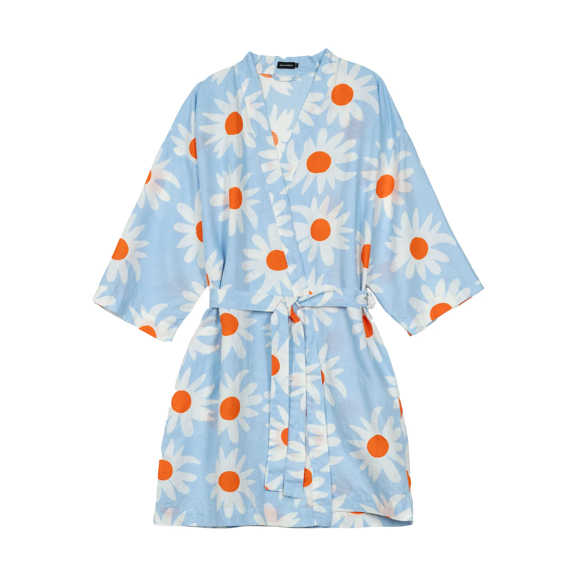 Rakastaa ei rakasta morgenkåpe, Orange-Off-white-light blue Marimekko