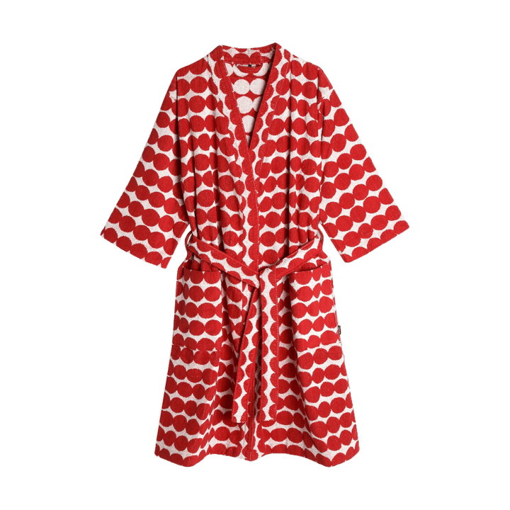 Räsymatto badekåpe - Red-white, XL - Marimekko