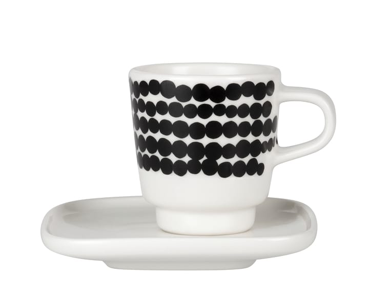 Räsymatto espressokopp - svart-hvit - Marimekko