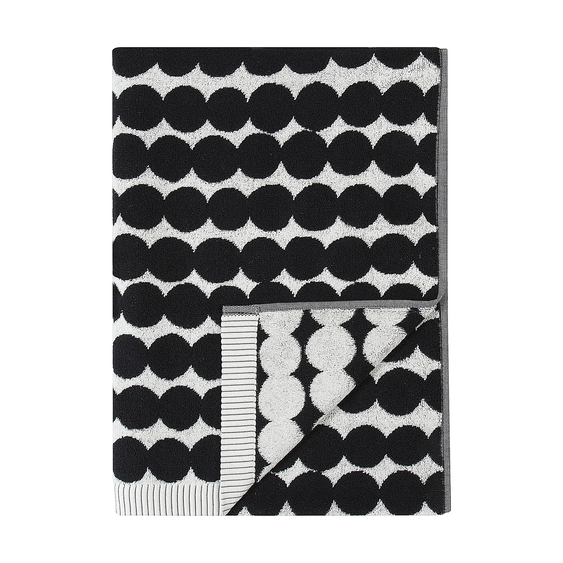 Räsymatto håndkle svart, Badehåndkle 70x150 cm Marimekko