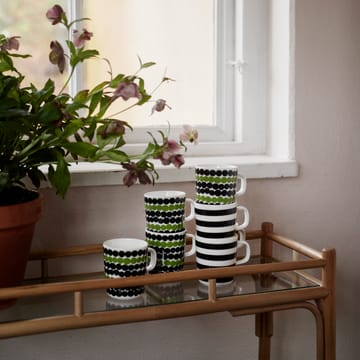 Räsymatto kopp 25 cl - svart-grønn-hvit - Marimekko