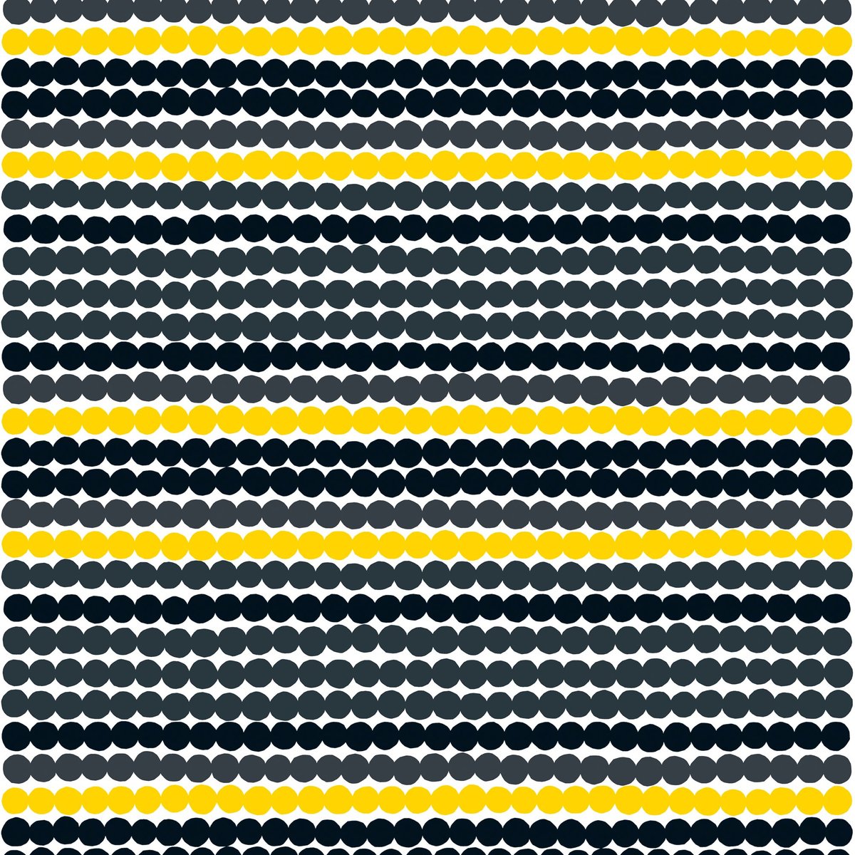 Marimekko Räsymatto stoff gul/svart | Skandinavisk Design | Stoff & Metervare | Gul