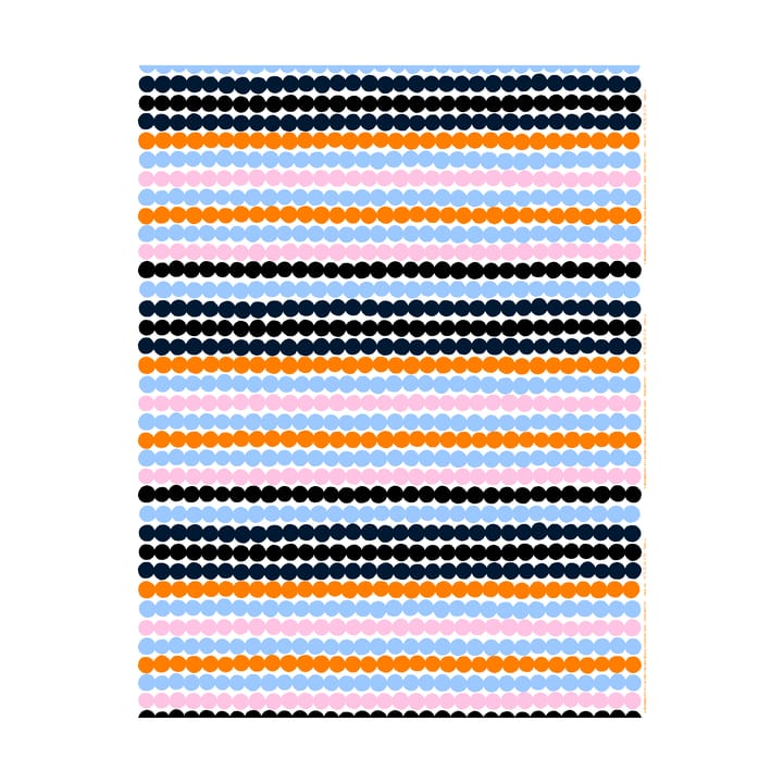 Räsymatto stoff - White-light blue-orange-pink - Marimekko