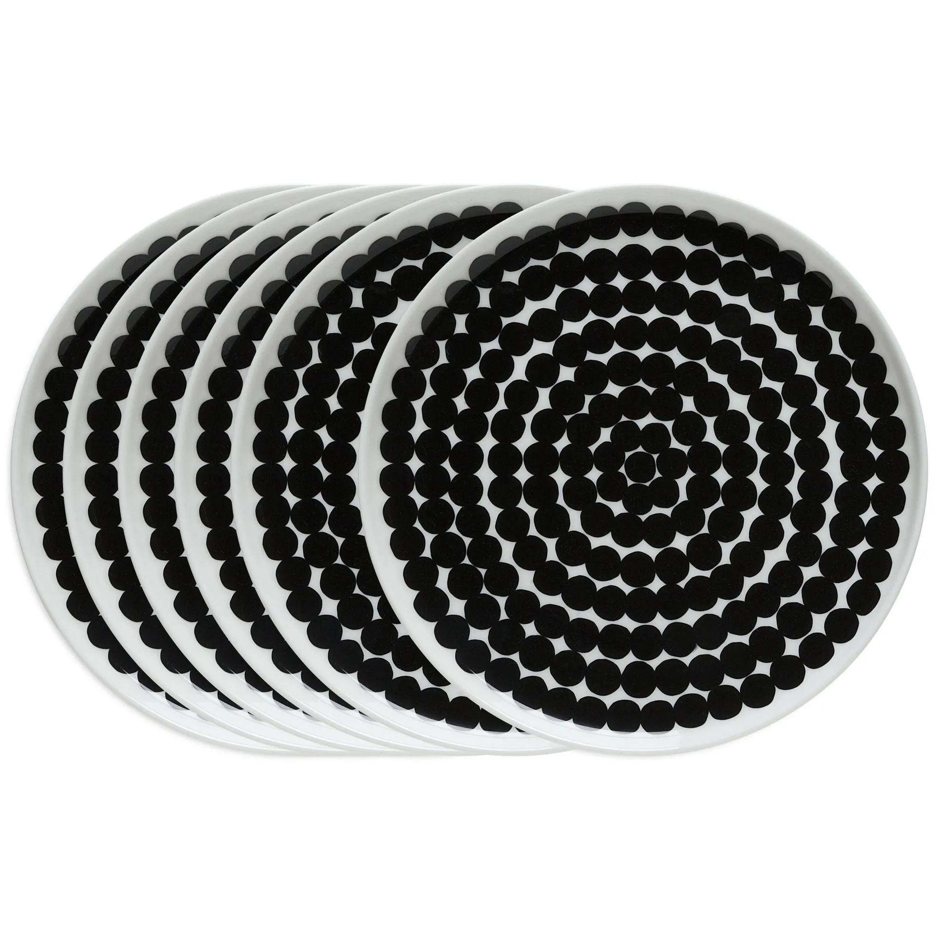 Räsymatto tallerken 20 cm, 6-pk sort-hvit,  Marimekko