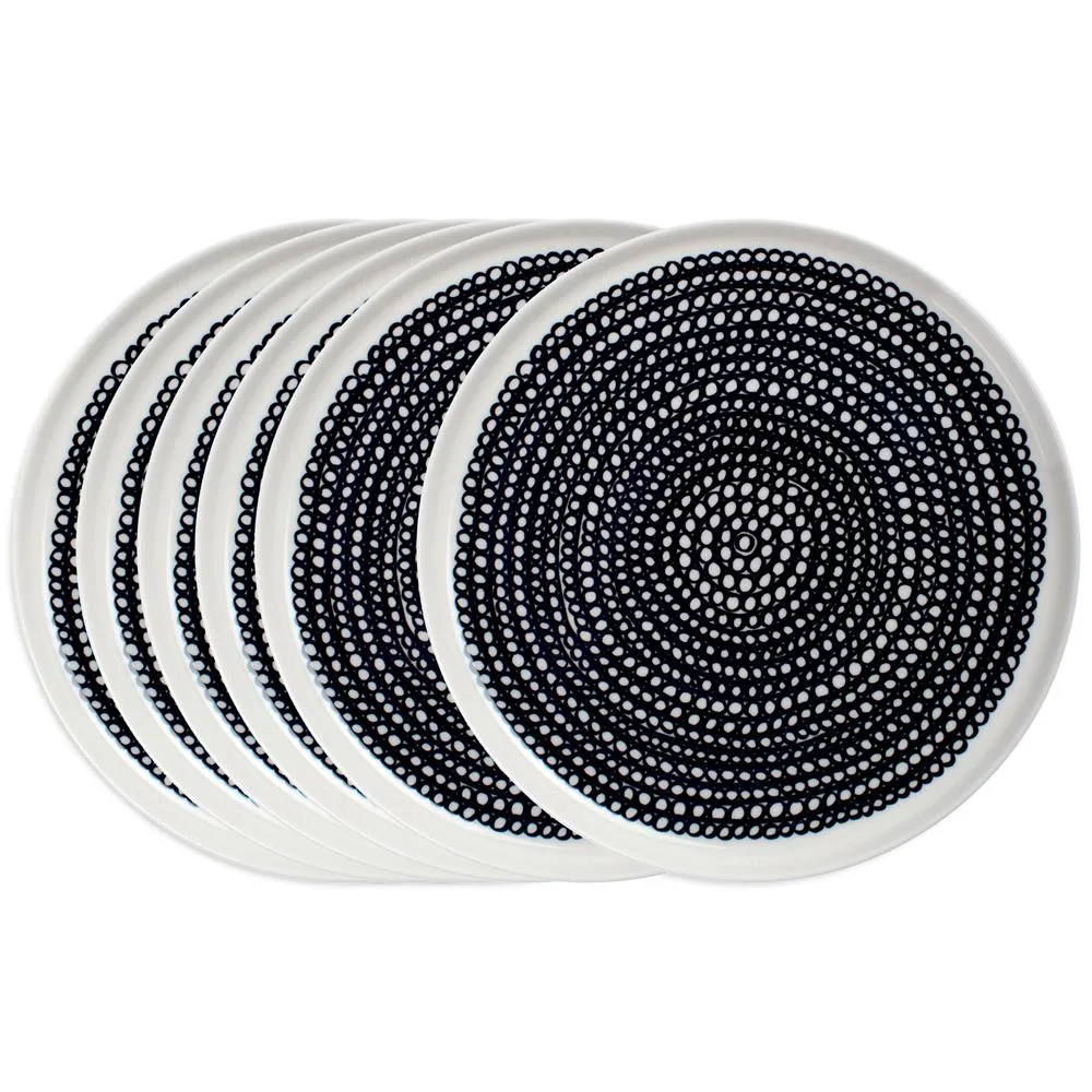 Räsymatto tallerken 20 cm 6-pksort små prikker,  Marimekko