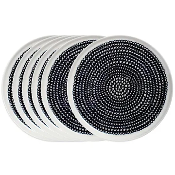 Räsymatto tallerken 20 cm 6-pksort små prikker - Marimekko