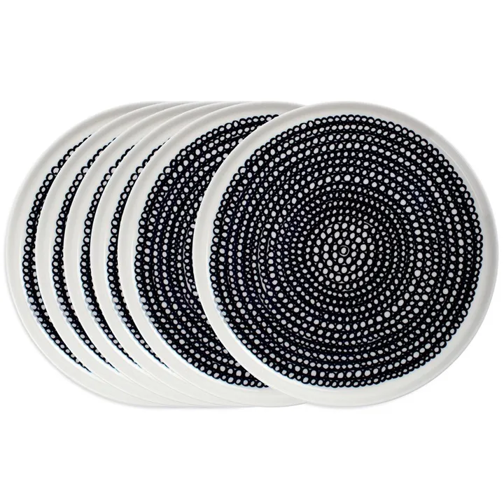 Räsymatto tallerken 20 cm 6-pksort små prikker - Marimekko
