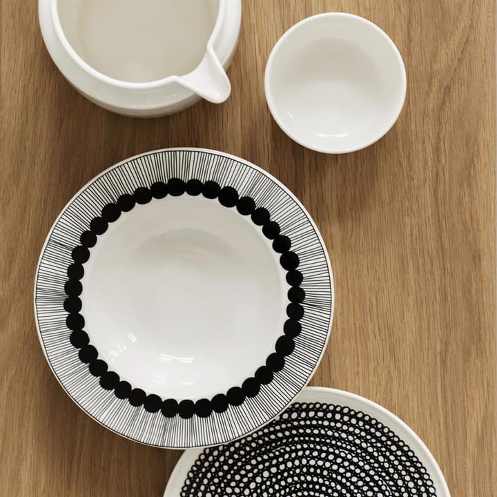 Räsymatto tallerken Ø 20 cm - svart-hvit (små prikker) - Marimekko