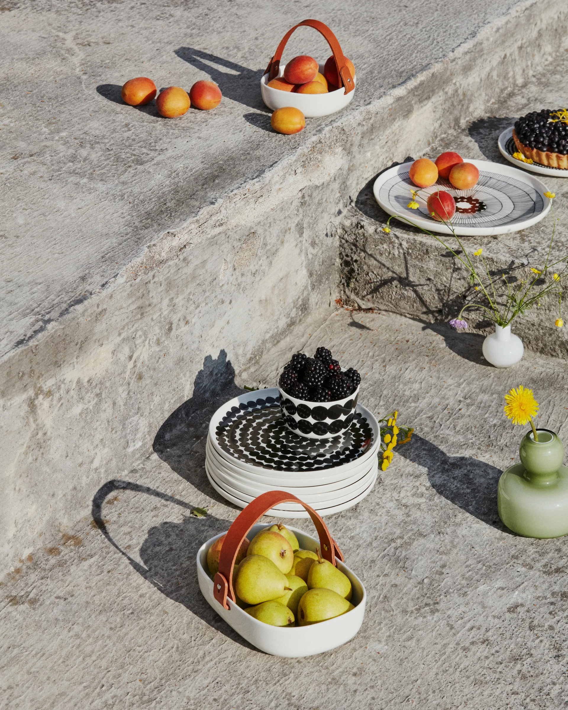 Räsymatto tallerken Ø 20 cm, svart-hvit Marimekko