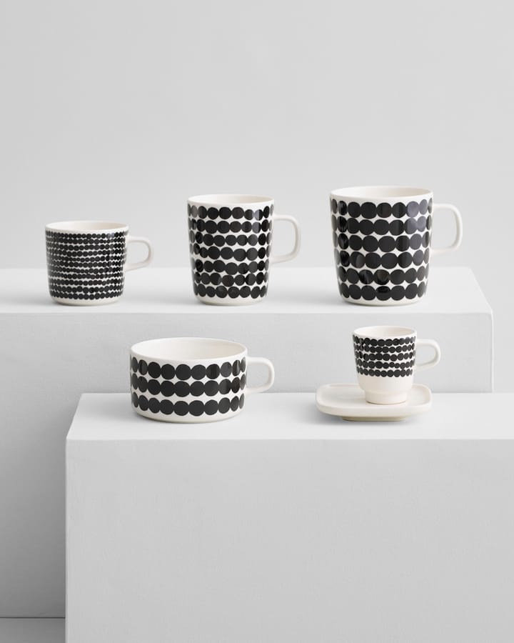 Räsymatto tekopp 25 cl, svart-hvit Marimekko