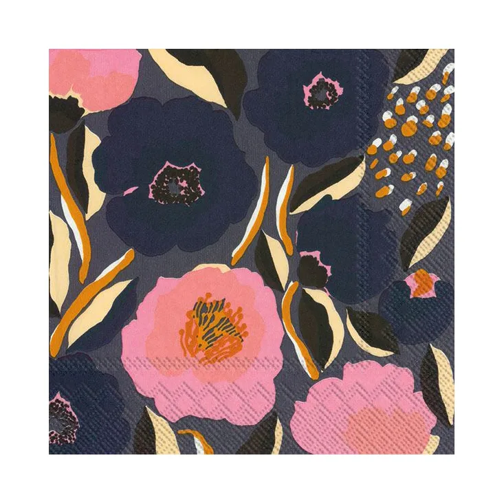 Rosarium serviett 33x33 cm 20-pk, Blå Marimekko