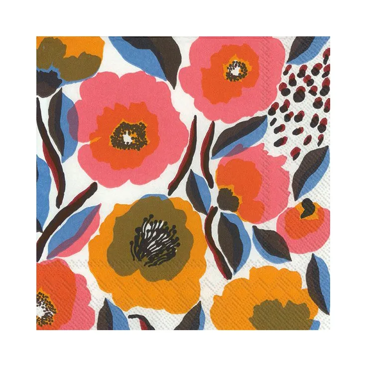 Rosarium serviett 33x33 cm 20-pk, Hvit Marimekko