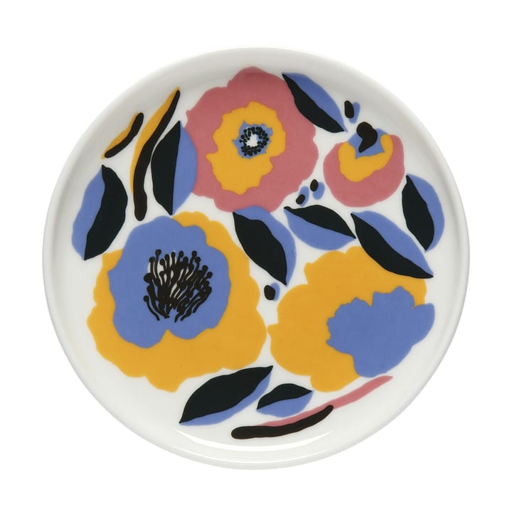 Rosarium tallerken 13,5 cm - hvit-rød-gul-blå - Marimekko
