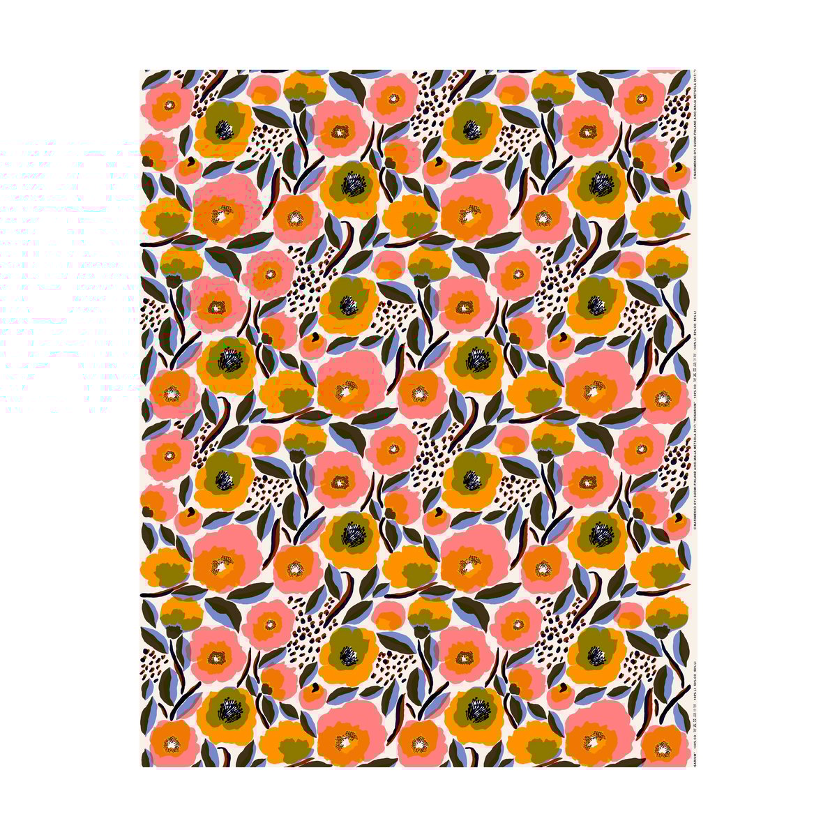Bilde av Marimekko Rosarium voksduk White-red-yellow-blue