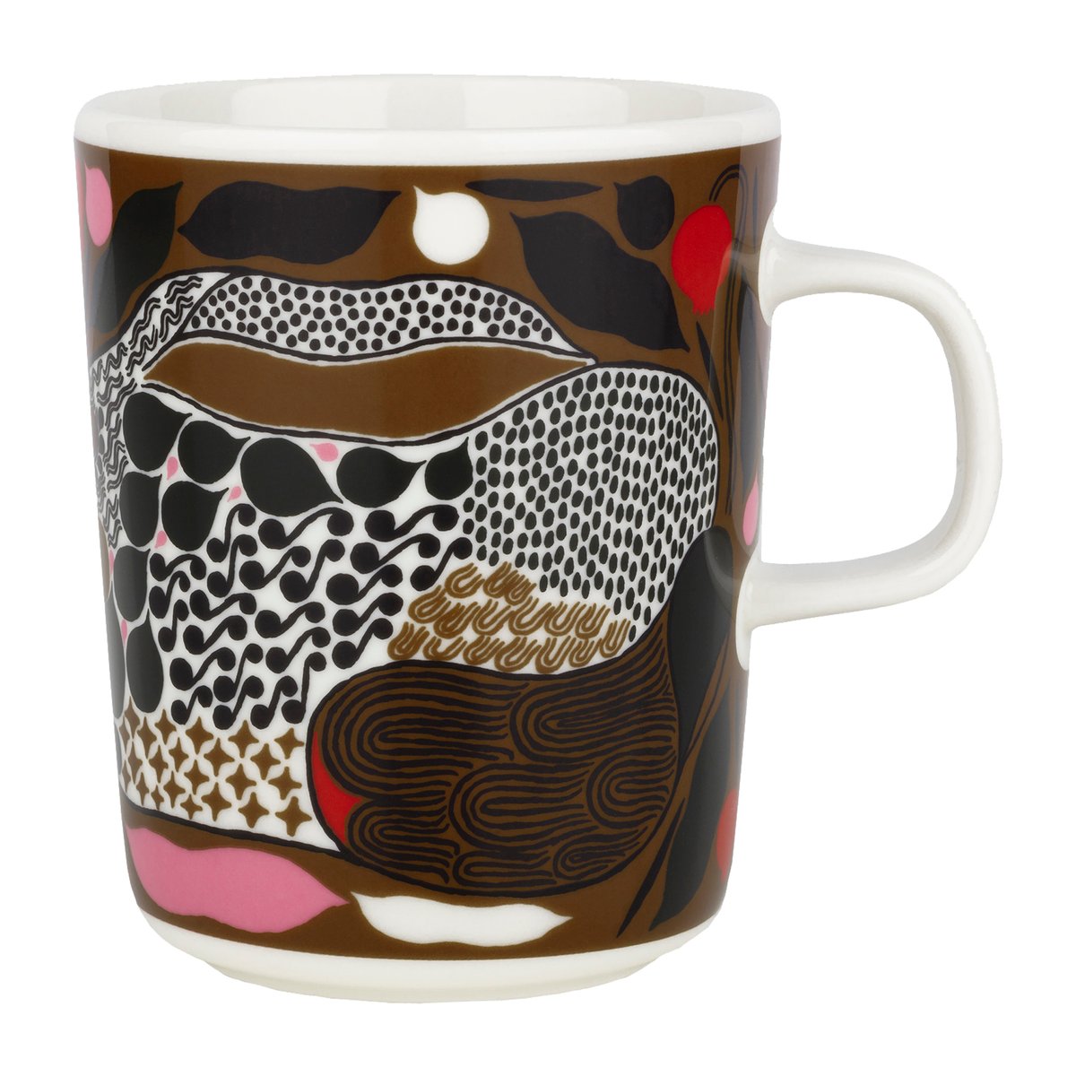 Marimekko Rusakko kopp 25 cl hvit-brun-grønn-rød