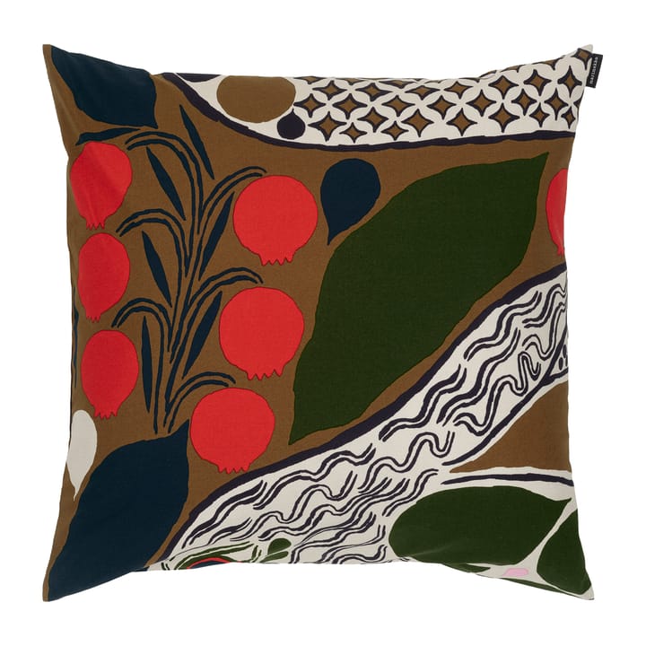 Rusakko putetrekk 50 x 50 cm, brun-mørkeblå-rød Marimekko