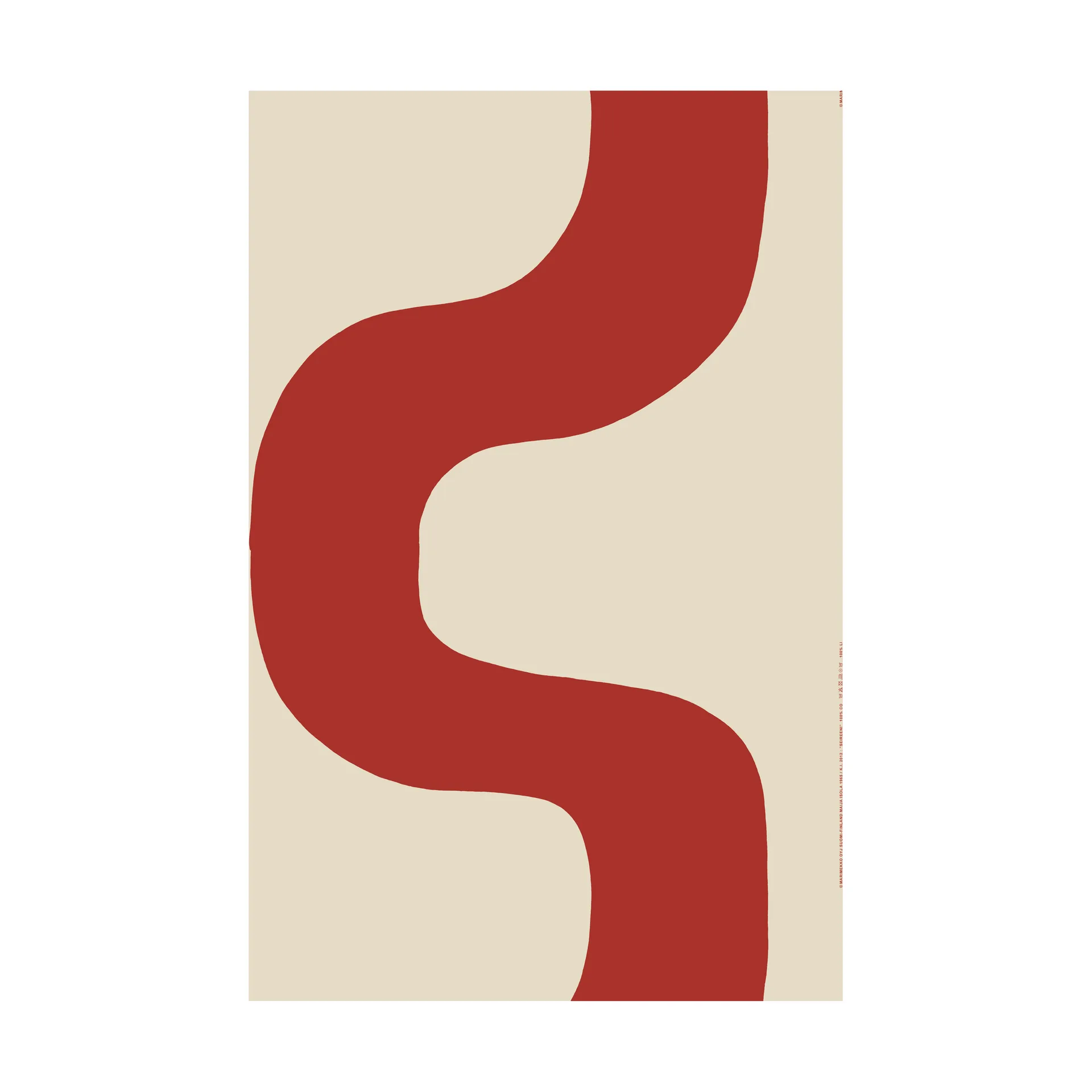 Seireeni stoff bomull-lin, Linen-red Marimekko