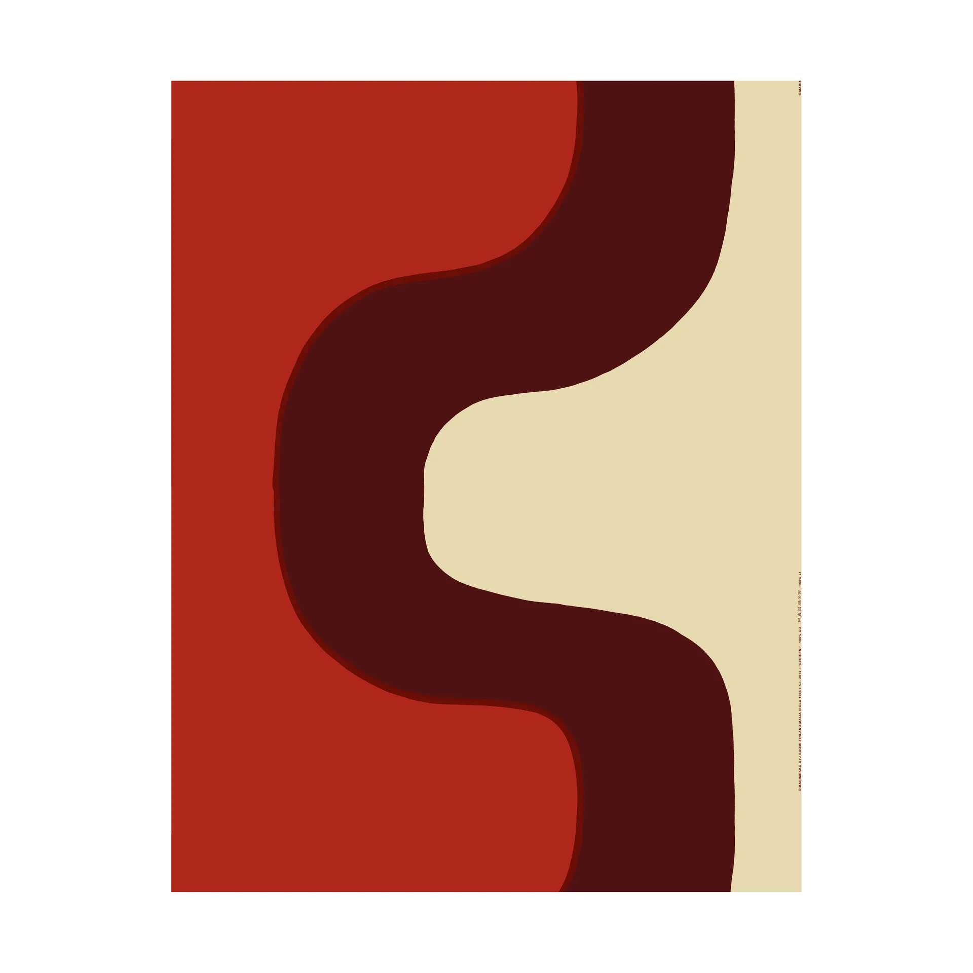 Seireeni tekstil bomull-sateng, Cotton-burgundy-red Marimekko