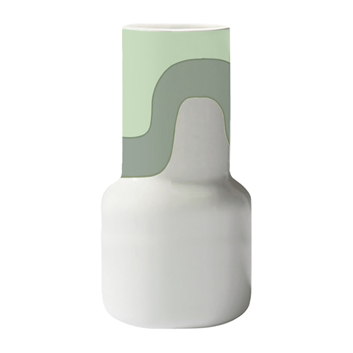 Bilde av Marimekko Seireeni vase 25 cm Hvit-mint-mosegrønn