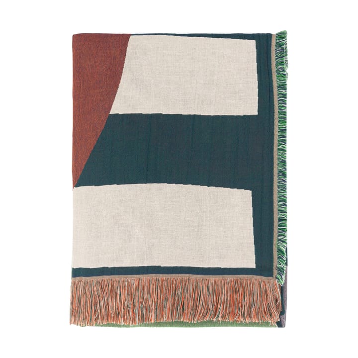 Siirto pledd jacquard 140x180 cm, Powder-d. blue-l. blue-coral Marimekko